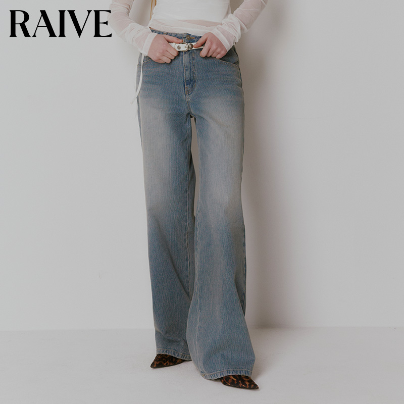 RAIVE直筒阔腿通勤牛仔裤