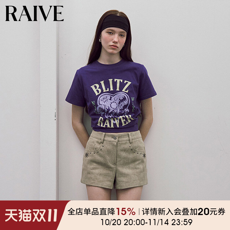 RAIVE韩系宽松爱心通勤T恤