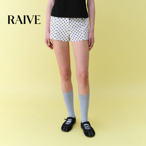 RAIVE流行复古波点印花超短裤