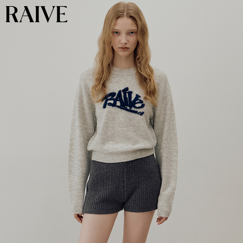 RAIVE圆领韩版柔软毛针织衫