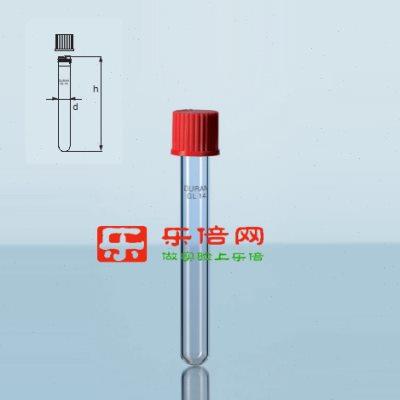 德国肖特Duran培养试管PBT红色盖子含PTFE垫片耐高温腐蚀反应管