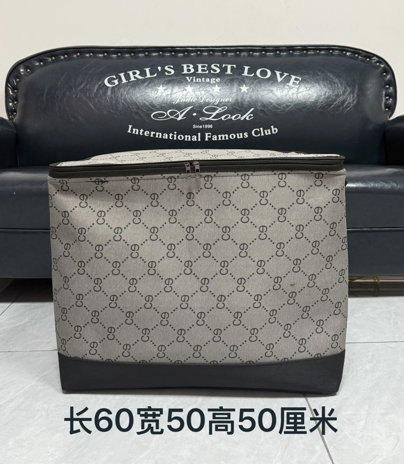 150升新升级【带钢圈】帆布面料收纳袋防潮防霉衣物被子整理箱