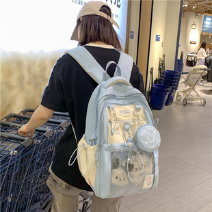 可爱双肩包包星星初中生高中生女学生大容量高颜值背包痛包尼龙布