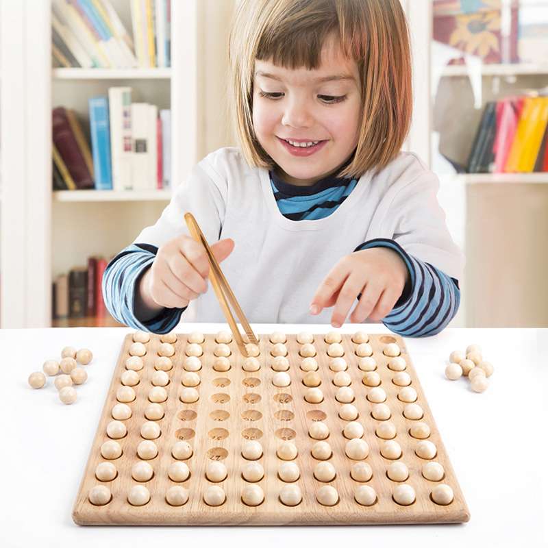 儿童百数板1-100 数学教具幼儿园 益智早教宝宝边玩边学 木制玩具