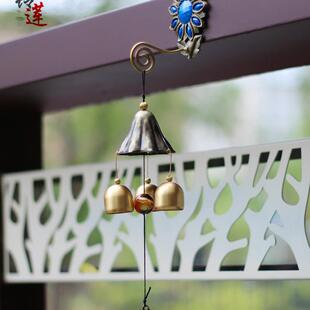 昱珀配九叶铃莲复古纯铜风铃挂饰门饰家居卧室店铺进门提示铃挂件