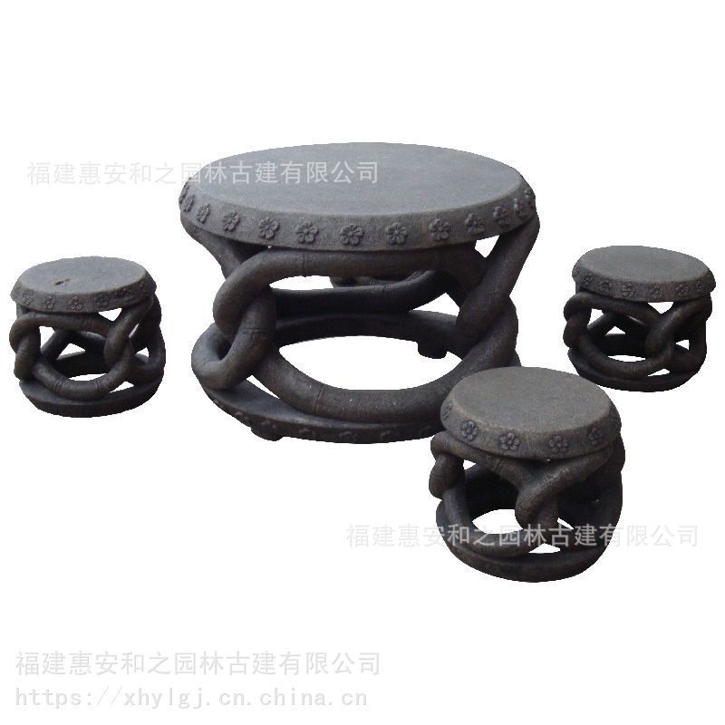 泉州批发大理石石桌椅 中式仿古石桌石凳一套 物流直发