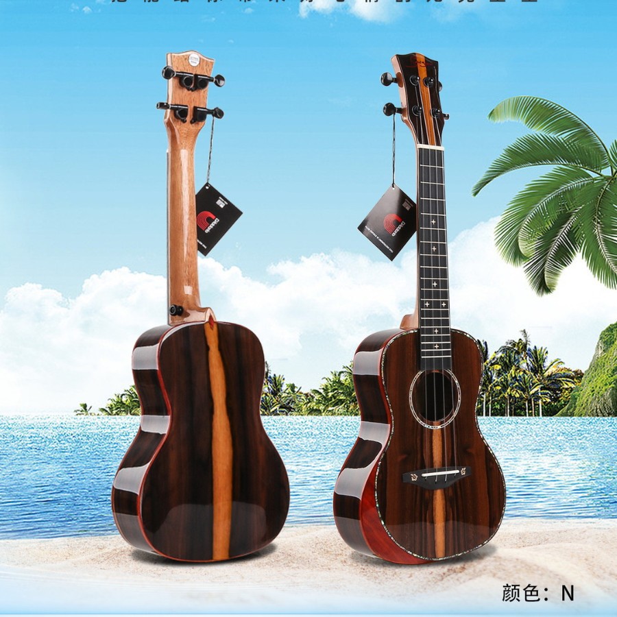 亚马逊热卖ukulele尤克里里黑柿木24寸靠手臂托厂家批发KALA平替
