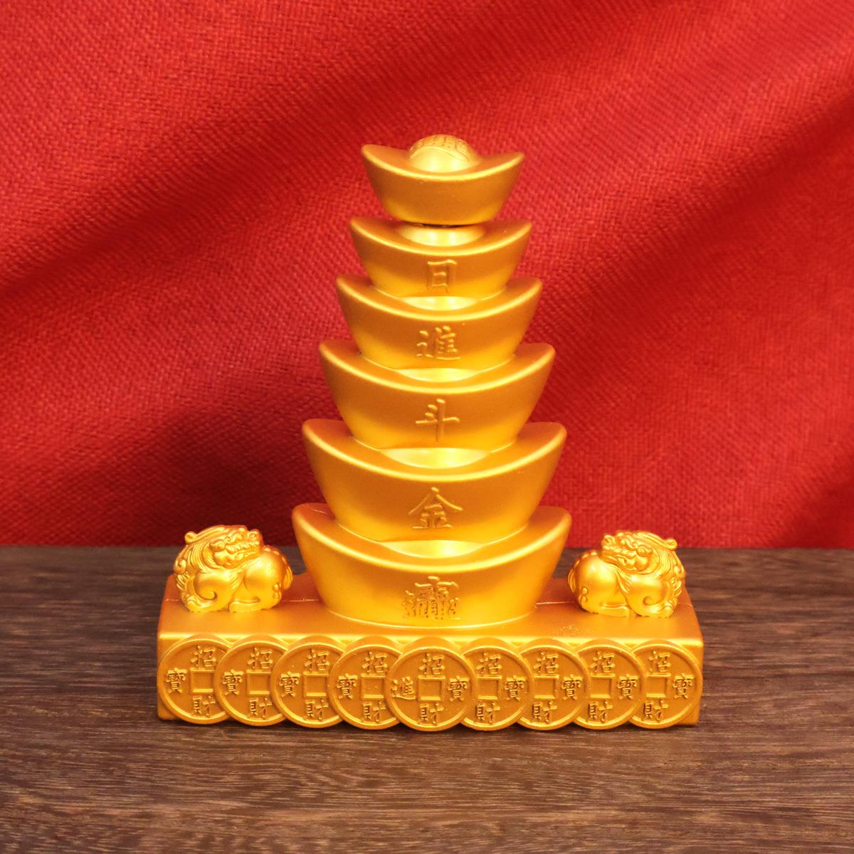 招财进宝元宝转转摆件沙金色玄关收银台桌面摆件招财开运开业礼品