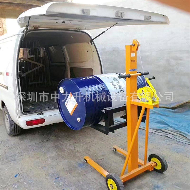 手摇堆高车150kg迷你型工位车绞盘堆垛手摇叉车 轻型升高车