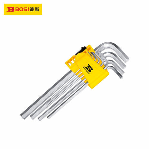 波斯工具S2钢9件套加长平头内六角扳手套装BS426081