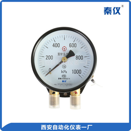 西安自动化仪表一厂 秦仪 双针双管压力表 YZS-102