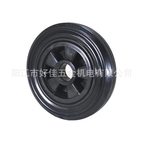 源头工厂直供250X50mm超重型双轴承塑框橡胶脚轮