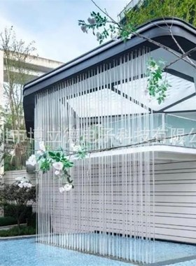 水幕屏风隔断拉线水帘数字水幕流水墙拉线瀑布光纤屏帘水景观室内