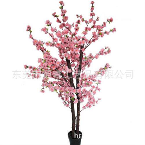 厂家设计定做婚庆影视道具假桃花樱树装饰背景绢花PE塑料花