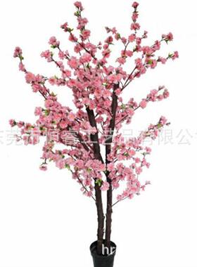 厂家设计定做婚庆影视道具假桃花樱树装饰背景绢花PE塑料花