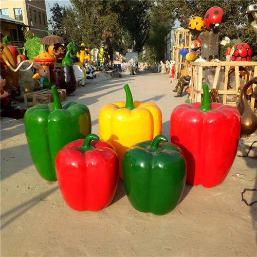 玻璃钢树脂餐厅游乐园菜店门口青椒雕塑蔬菜瓜果雕塑景观装饰摆件