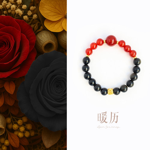 原创天然黑曜石手链女款