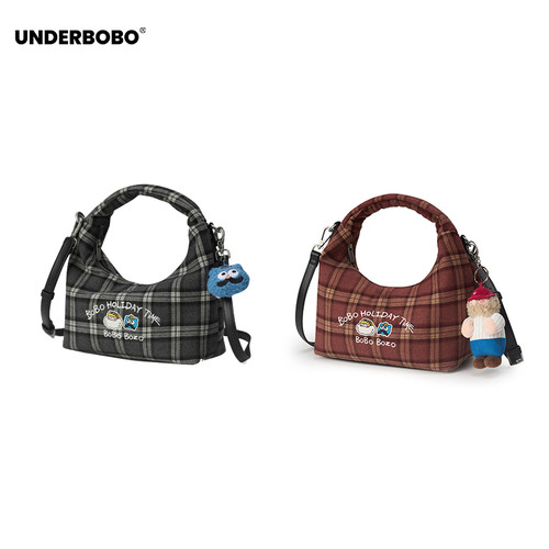 UNDERBOBO夏季时尚女格纹腋下包