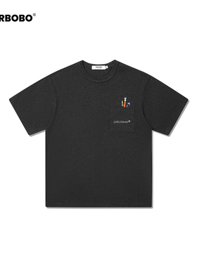 BOBO画家系列短袖T恤男女同款 25春夏季简约休闲通勤情侣上衣内搭
