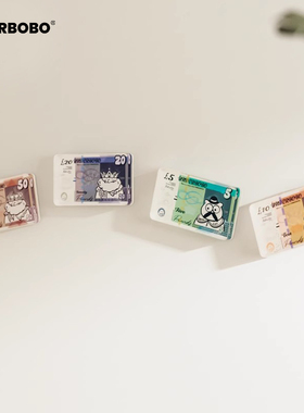 BOBO亚克力咖啡磁吸冰箱贴 可爱创意装饰品留言贴磁性贴 安德伯伯