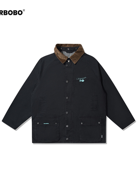 BOBO'S holiday系列灯芯绒风衣 2025冬季新款复古巴恩风翻领外套
