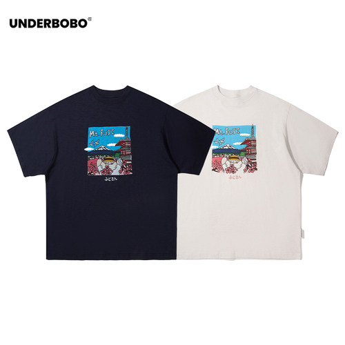 UNDERBOBO富士山圆领短T恤