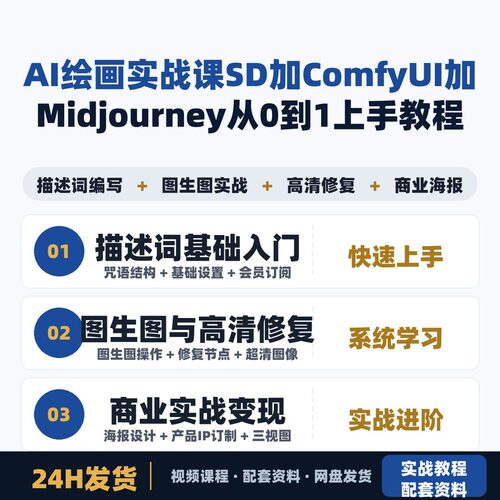 AI绘画实战课 SD加ComfyUI加Midjourney从0到1上手教程
