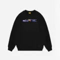 Colorful Embroidered Round Neck Black