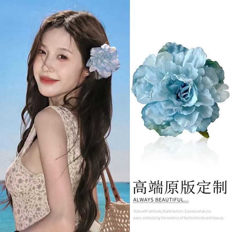 小清新仿真花朵发夹度假风侧边夹超仙拍照头花2025新款发饰头饰女