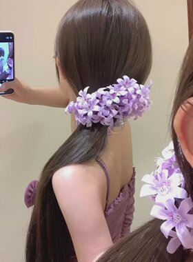 美神悸动超仙白色花朵发夹女后脑勺夸张头花鲨鱼夹高级感配饰品
