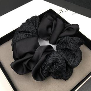 新年大号大肠发圈女2024新款头饰黑色高端高级感发绳扎头花头绳女