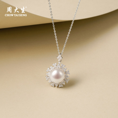 周大生淡水珍珠银项链