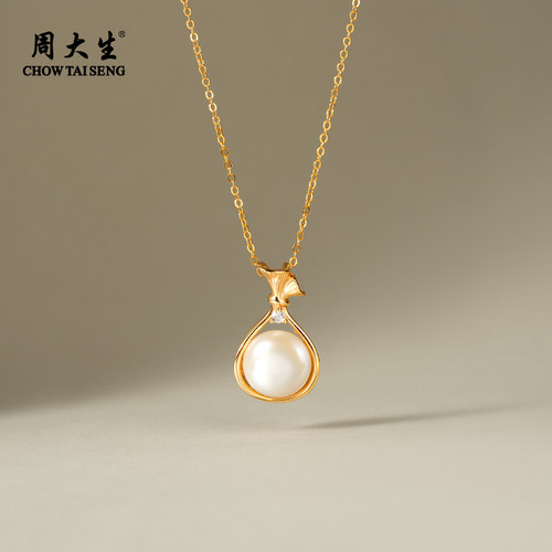 周大生淡水珍珠银项链