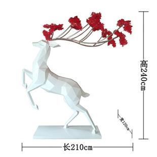 仿真不锈钢鹿雕塑户外景观公园异形几何切面鹿摆件抽象房地产水景