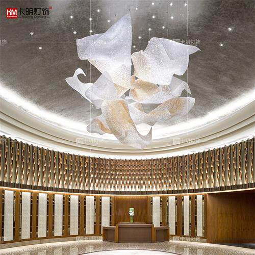 定制售楼部会议室大堂水晶飘带吊灯创意个性酒店大厅异形水晶灯具