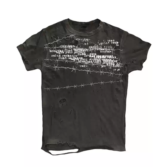 Shibu Dark Punk Heavy Metal Short-Sleeve Punk Personality T-Shirt Ootd Top Rock Avant-Garde