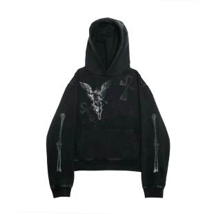 十卟 SHIBU 暗黑先锋搭配朋克 punk 与金属感暗黑街头连帽卫衣