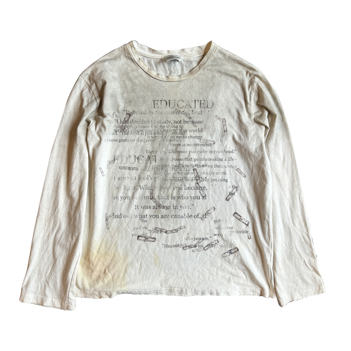 十卟SHIBU 破碎复古vintage厌世废土风个性上衣轻朋克脏脏长袖T恤