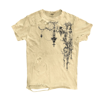 十卟SHIBU 线条画稿暗黑摇滚朋克音乐节穿搭ins短袖180g薄款T恤