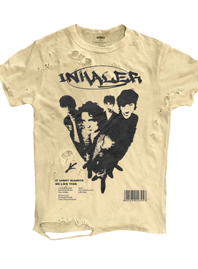 十卟SHIBU Inhaler乐队摇滚ins朋克风重金属180克破洞短袖T恤潮流