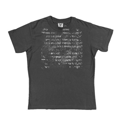 十卟SHIBU 美式复古嬉皮士字母涂鸦创意tee复古叠穿上衣男女短袖