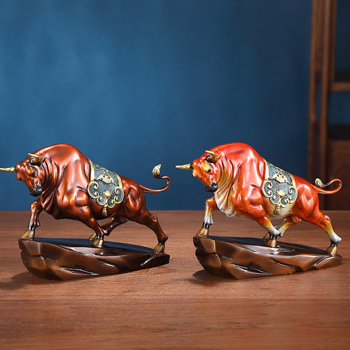 铜牛摆件招财旺市牛转乾坤生肖开业礼品公司前台老板办公室装饰品