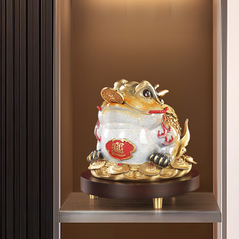 全铜招财三足金蟾摆件工艺品办公室聚财装饰店铺公司开业礼物礼品