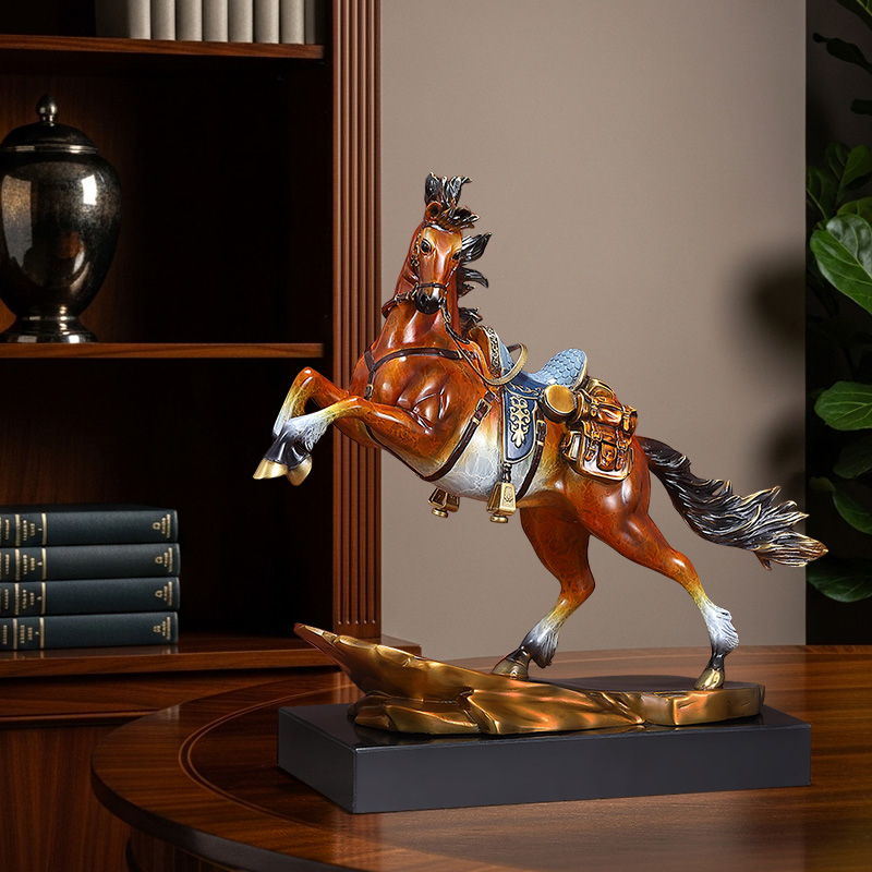 黄铜国风传世战马摆件马到成功客厅办公室领导高档商务开业礼品