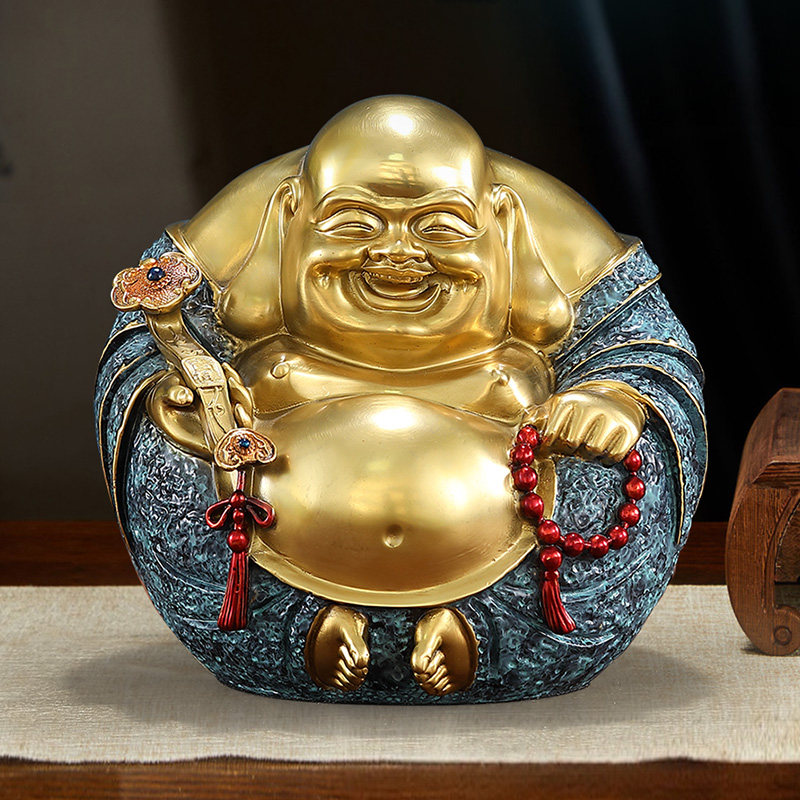 东方禧全铜弥勒佛财神铜摆件客厅玄关家居酒柜装饰品乔迁开业礼物