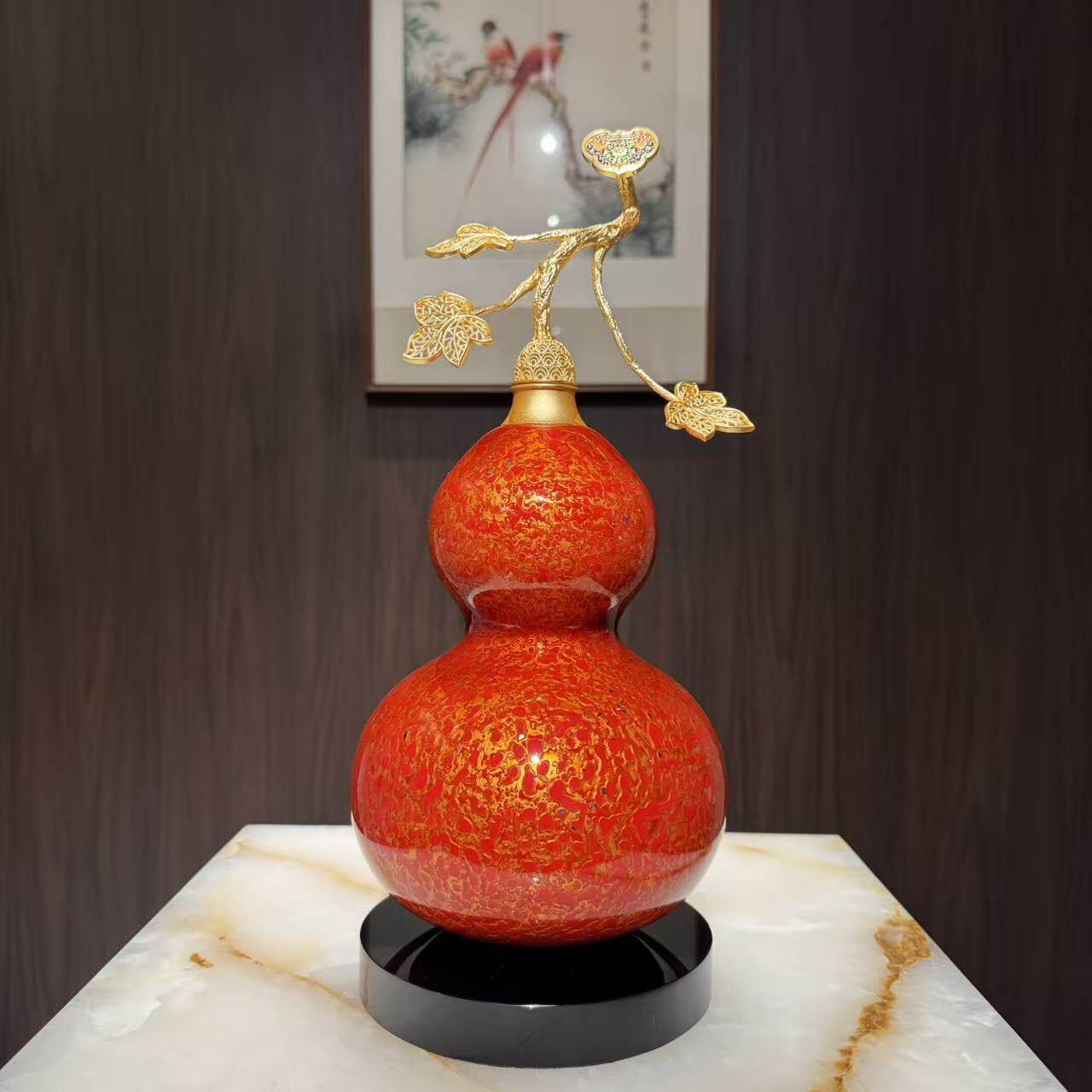 如意花丝葫芦摆件大漆黄铜家居客厅装饰品办公室桌面开业乔迁礼品