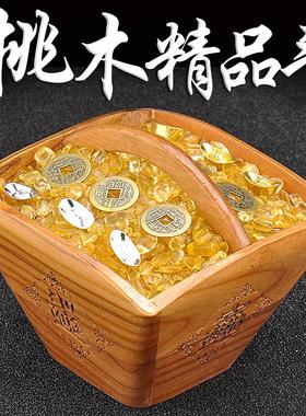 桃木升斗摆件升米斗老式斗升升子实木日进斗金仿古旧米斗聚财乔迁