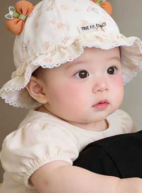婴儿帽子春秋薄款遮阳防晒公主