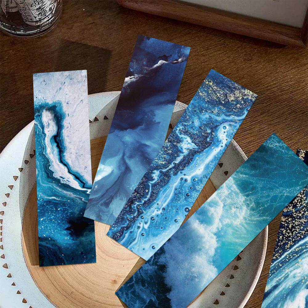 30张海洋书签阅读书页书籍标注纸质卡片学生创意礼品DIY页面装饰