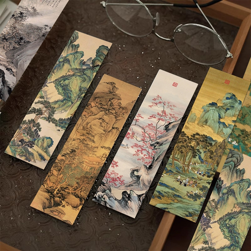 国风书签古风水墨山水画标注卡片